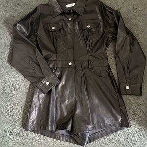 Black Faux Leather Jacket by [Brand]